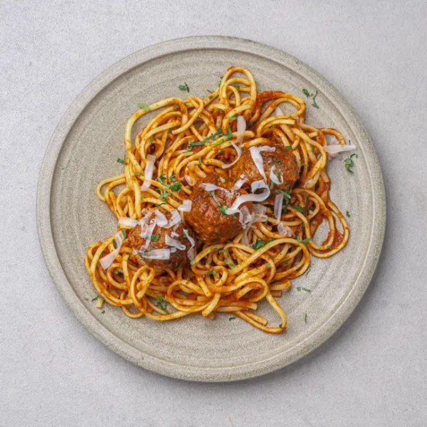 Beef Meatballs Ragu with Linguine